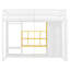 Lit mezzanine simple en bois avec garde-robe, tablettes et armoire-721740133