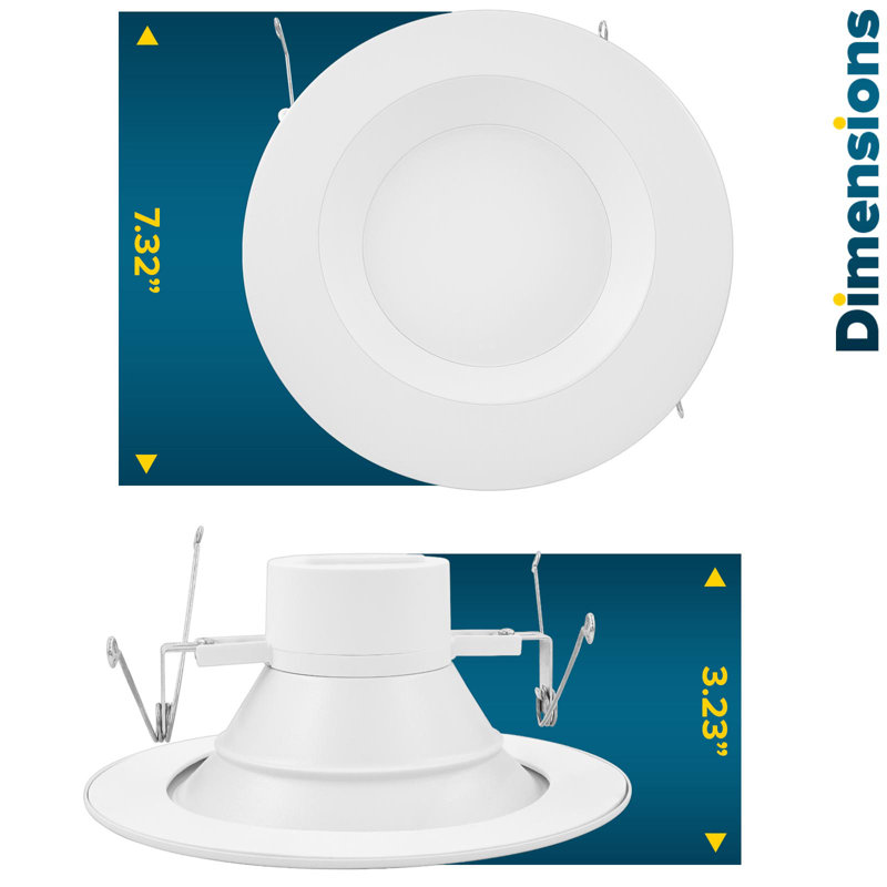 6'' White LED Retrofit Recessed Lighting Kit with Selectable Color Temperature