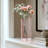  Elara 8.5" Heart-Shaped Pink Ribbed Glass Vase-1377549246