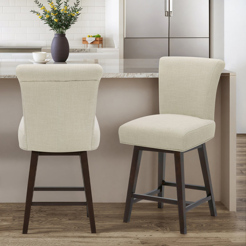 Elora Swivel Stool, Linen, 2, Counter Stool (26" Seat Height)