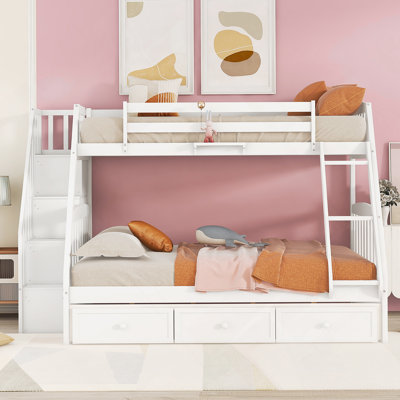Bunk Bed With Drawers,Ladder AND Storage Staircase