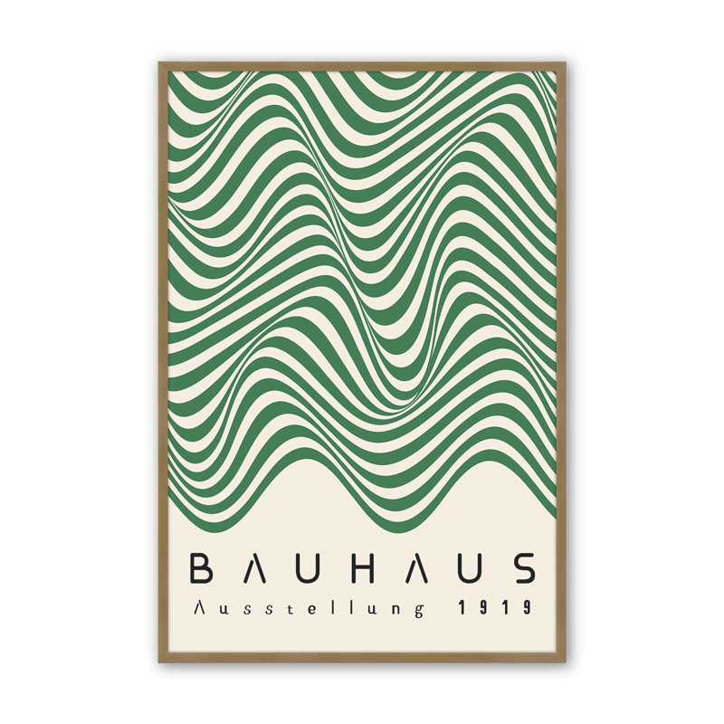Bauhaus Curves in Motion, Cadre simple brossé doré, H 15,25 po x l 12,25 po