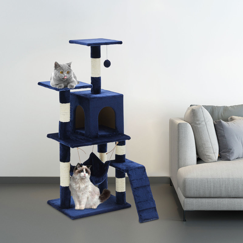 Diboll Cat Tree, Royal Blue, 53cm H x 43cm W x 37cm D