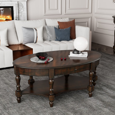 LUMERA Collection Abstract Oval Coffee Table with Storage