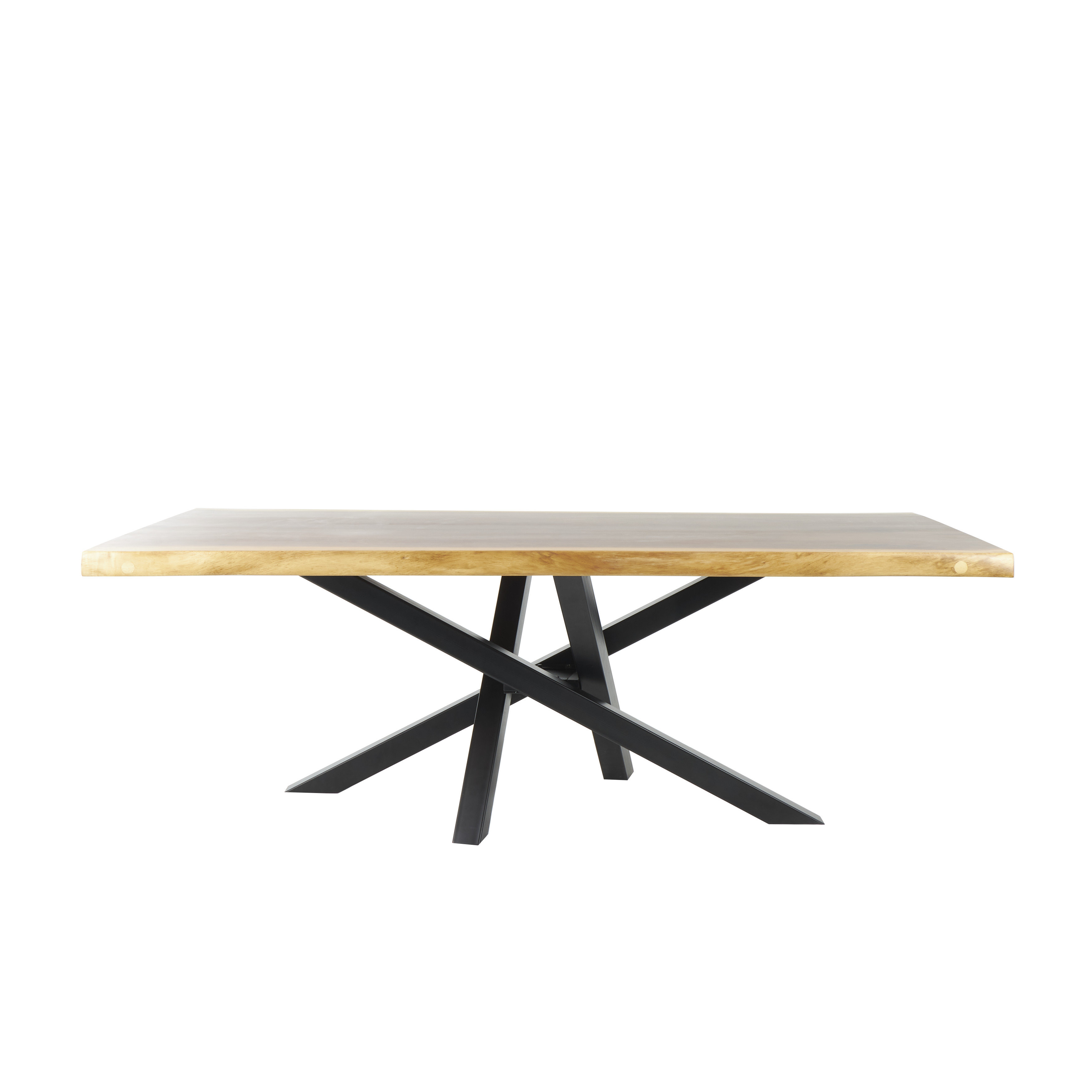 17 Stories Cole And Grey Wood Modern Live Edge Dining Table With Black ...