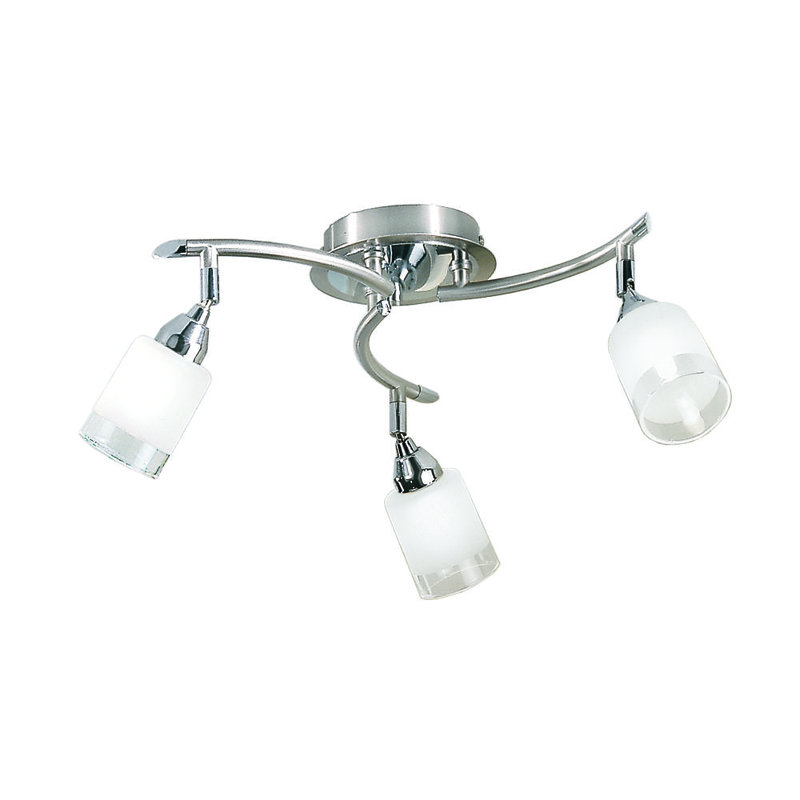 Saniyah Glass Spotlight, Chrome / Satin Nickel