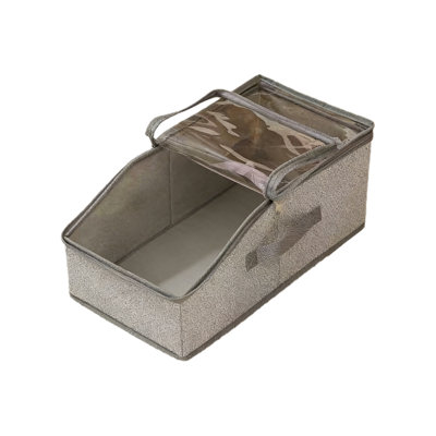 Non woven fabric storage boxs Stackable Baseball Cap Storage Box 1 Closets Hat Storage Box Can Holds Up To 30 Cardboard Hats Transparent Window Hat Organizer For Men And Women