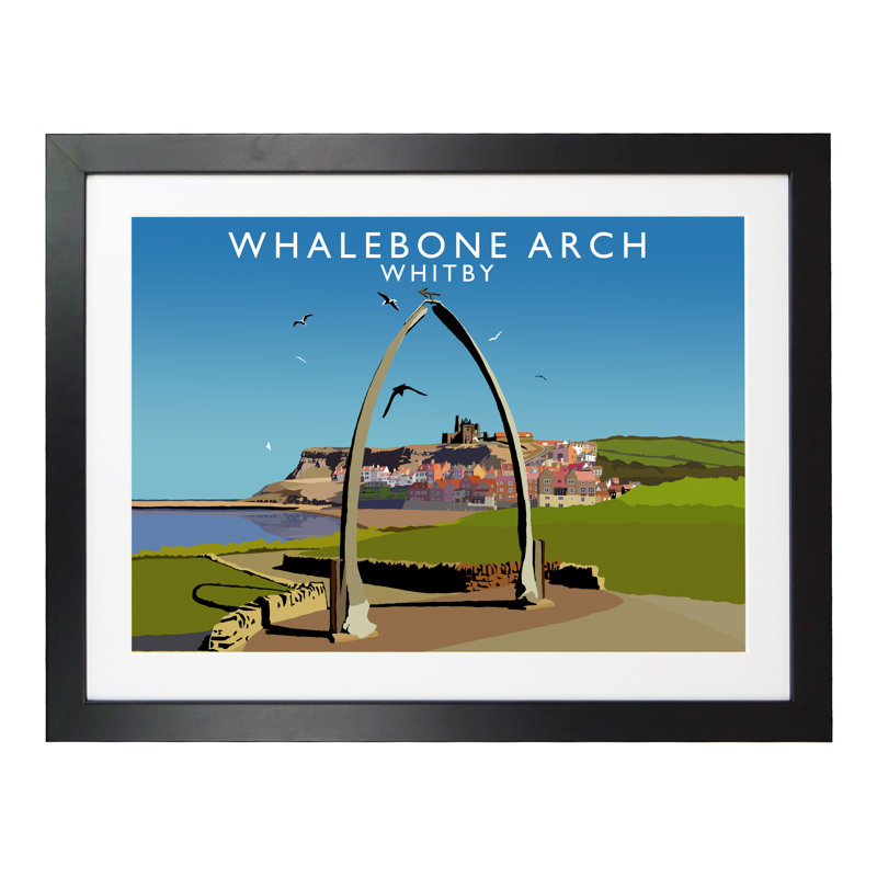 'Whale Bone Arch' 1 Piece Wall Art, 44 cm H x 54 cm W x 2.2 cm D, Black Wood Frame
