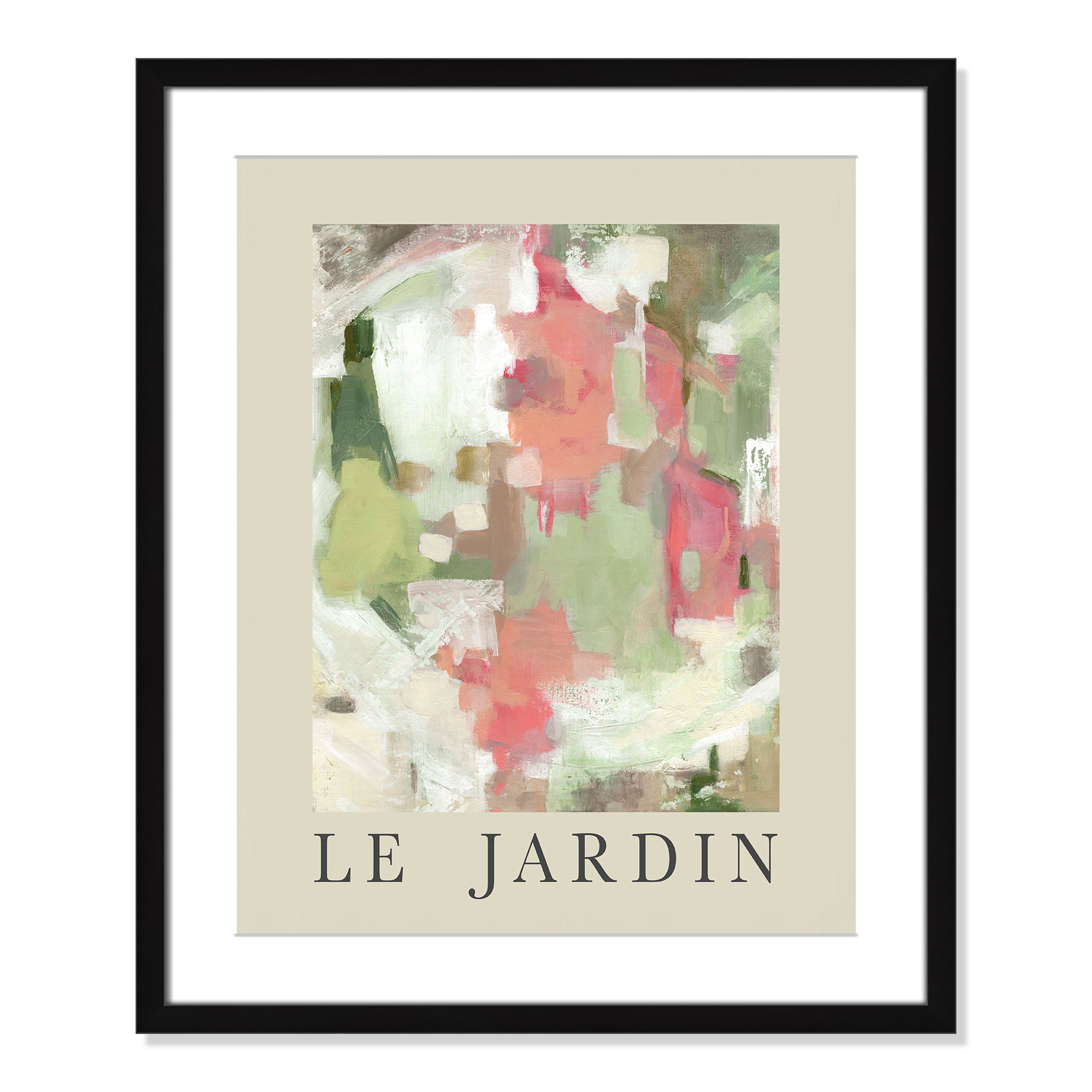 Botanical Poster Collection " Le Jardin " by Carol Robinson, Yes, 25.5" H x 21.5" W x 1.25" D, Black Single Picture Frame