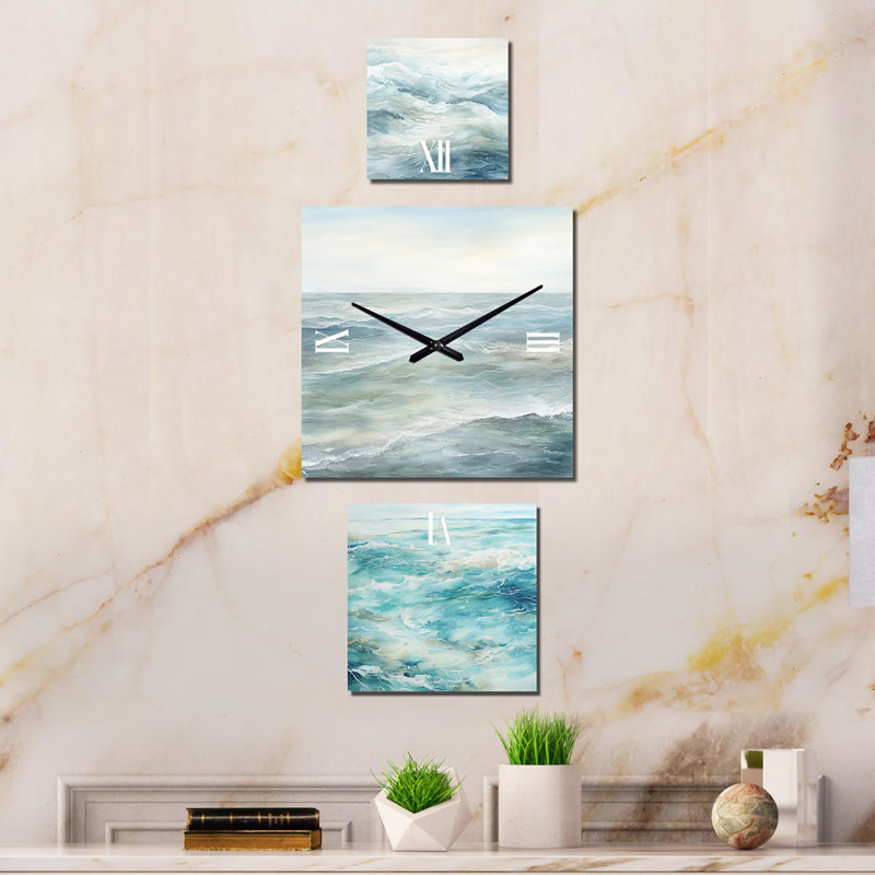 Grande horloge murale nautique et côtière Lynh - Ocean