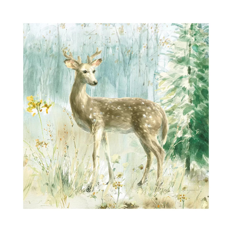 «Meadows Edge III» par Danhui Nai - reproduction d'art, H 12 po x l 12 po x P 0,75 po, Toile tendue, Pas de tapis