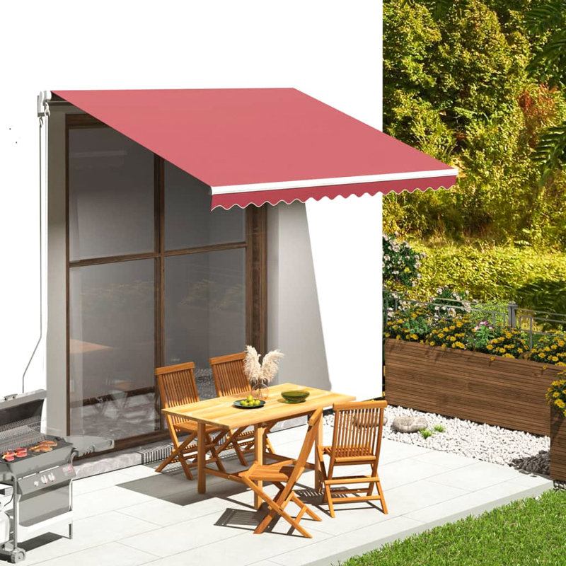 Awning Top Sunshade Canvas , Burgundy Red, 450cm W x 350cm D