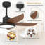 Ventilateur de plafond réversible à DEL à 5 pales de 42 po avec lumière et télécommande-677106857