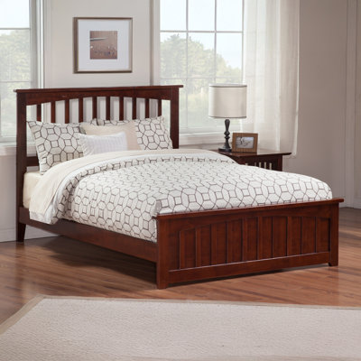 Mission Low Profile Solid Wood Platform Bed with Matching Footboard