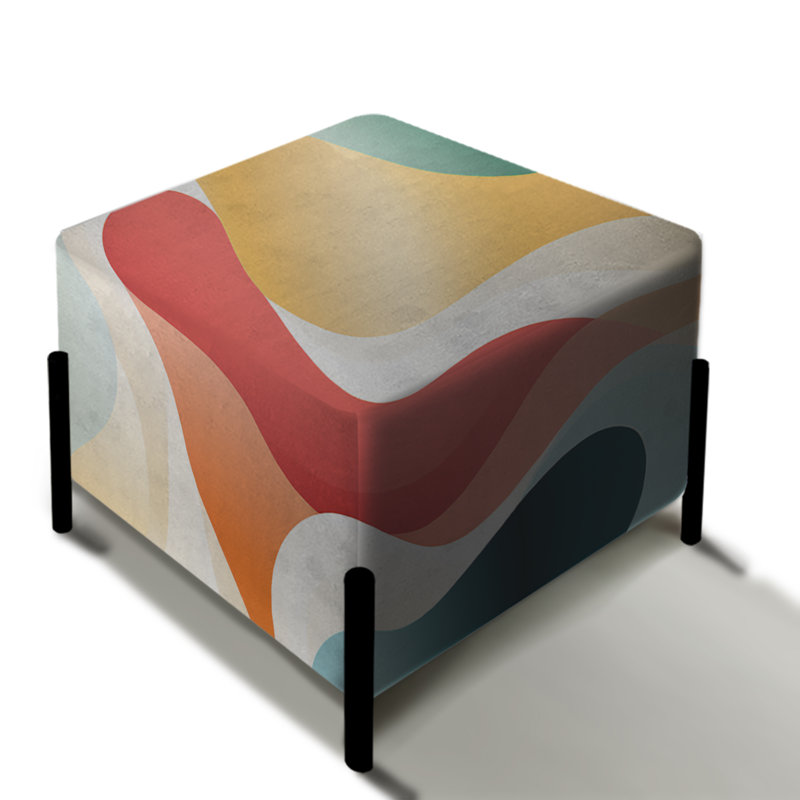 Contemporary Neutrals - Abstract Square Ottoman