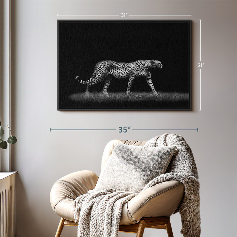 Animal "Impression sur toile monochrome", H 21 po x l 31 po