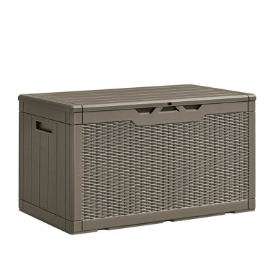 GUNJI 100 Gallons Water Resistant Resin Lockable Deck Box by GUNJI