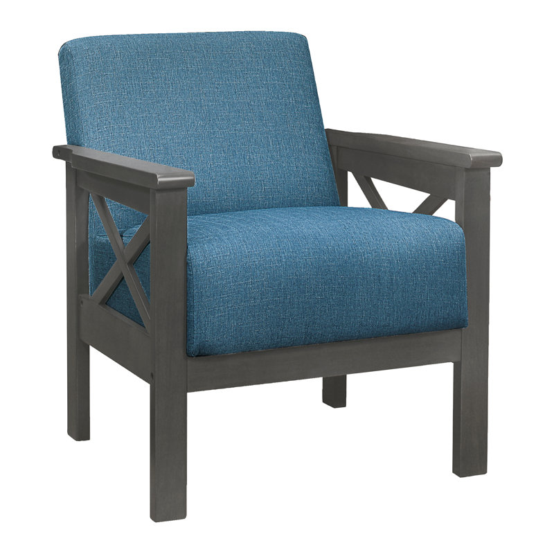 Bradley Upholstered Armchair, Blue 100% Polyester