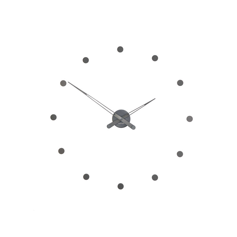 Graphite Steel Wall Clock with Brass Mechanism