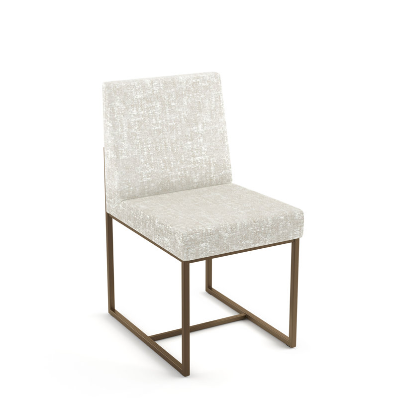 Chaise d'appoint rembourrée Ninh, Blanc / crème, Bronze