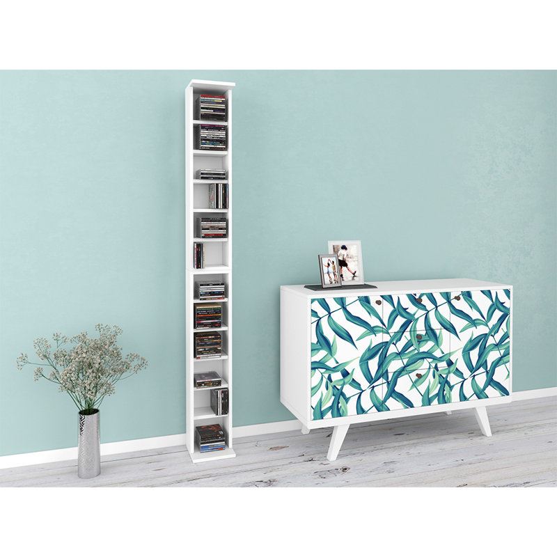 H Media Shelves, White