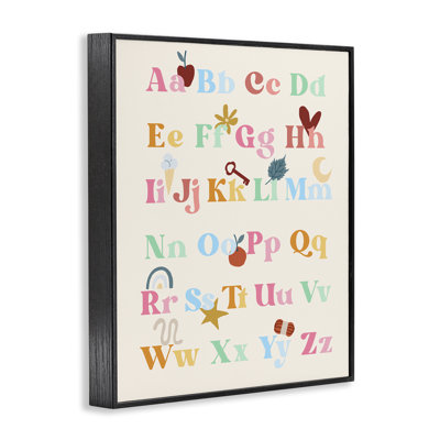 Fun Alphabet Chart Framed Giclee Art by Daphne Polselli