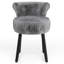 Fauteuil de coiffeuse en velours avec dossier bas capitonné et pieds en bois massif pour chambre gris-1409273408-1409273439