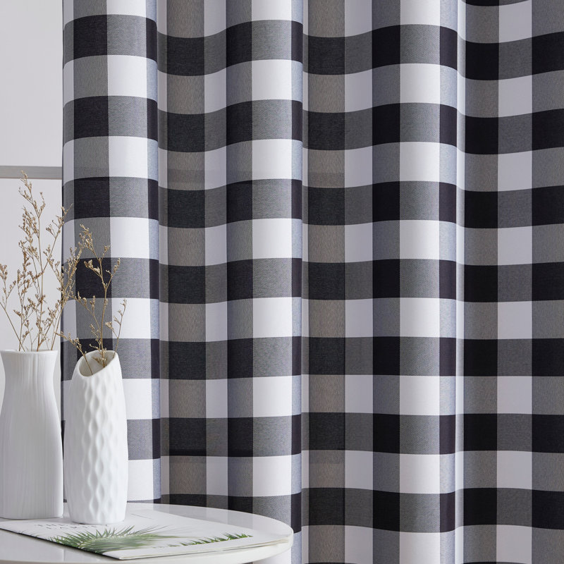 Fallbrook Polyester Light Filtering Curtain, 54" W x 72" L, Black