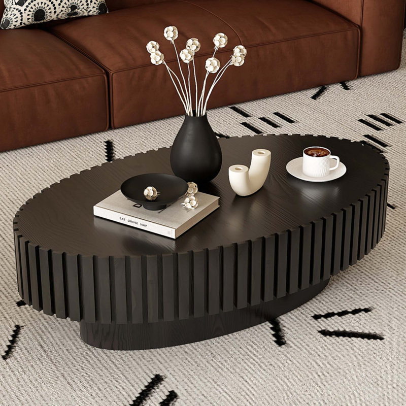 Table basse ovale, Noir