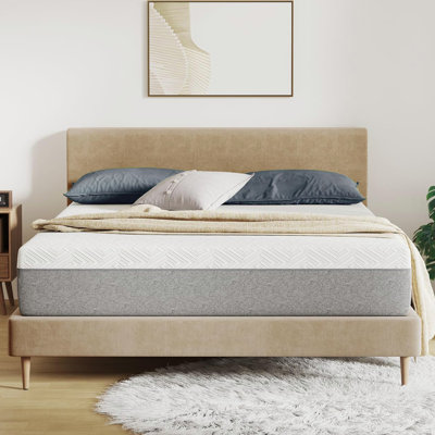 Mattress, Grey Gel Memory Foam For Cool Night & Pressure Relief, Medium Plush Feel With Motion Isolating