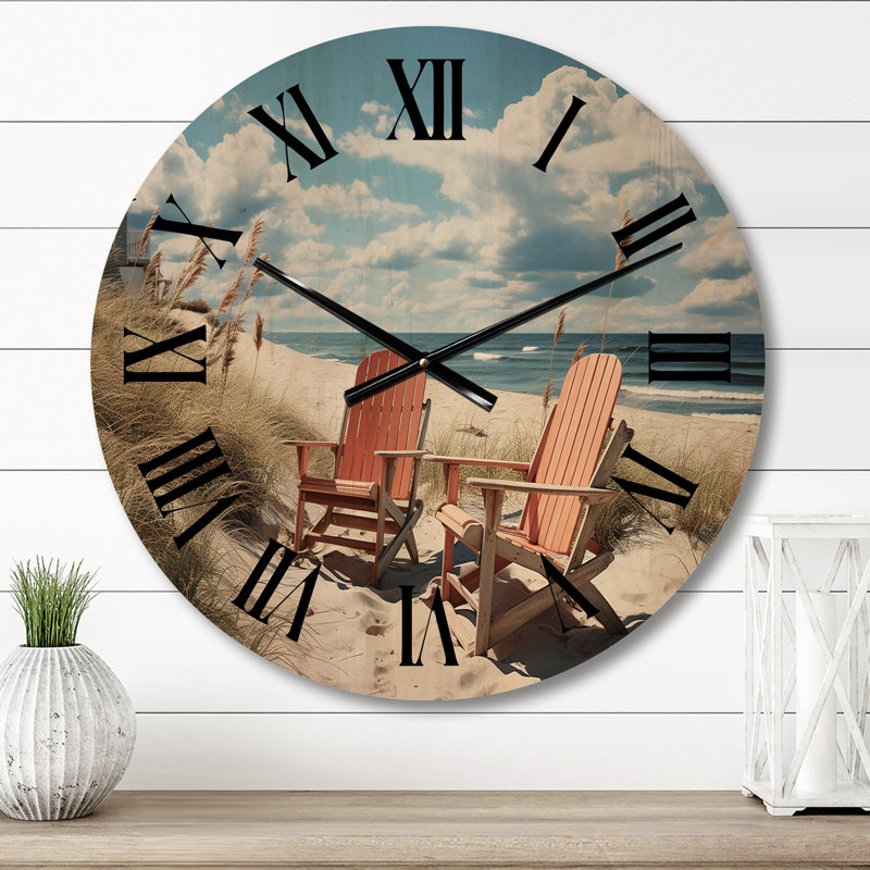 Horloge murale en bois massif Yonathan, Grand