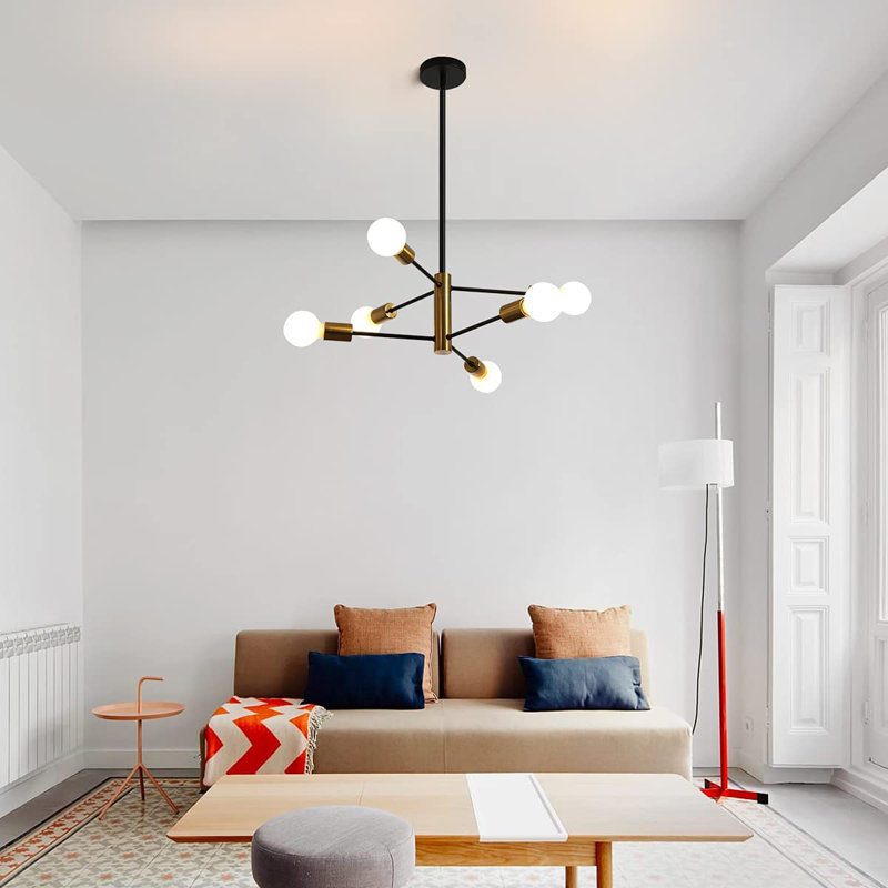 Cobina 6 - Light Sputnik Chandelier, Gold/Black