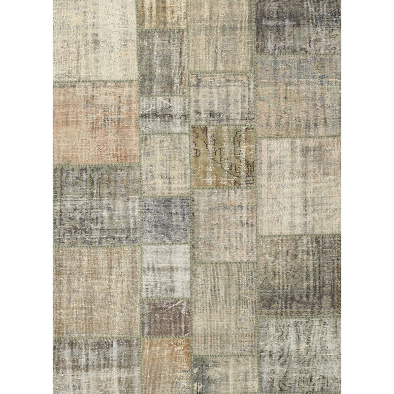 Tapis d’olive/gris/crème contemporaine Patrece, Rectangle 2 pi x 3 pi