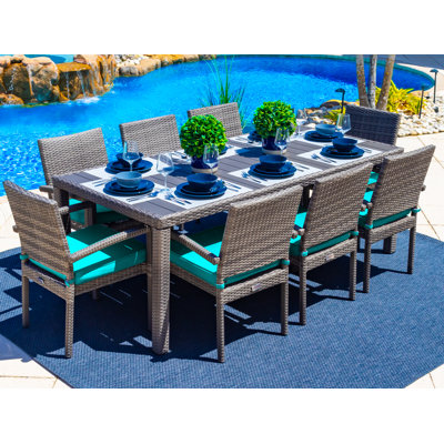 Sorrento Rectangular 8 - Person 81.5" Long Dining Set with Cushions