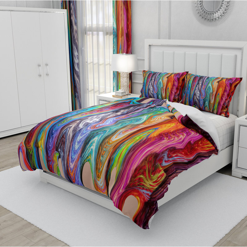 Polyester Abstract Duvet Cover, Twin Duvet Cover + 2 Shams