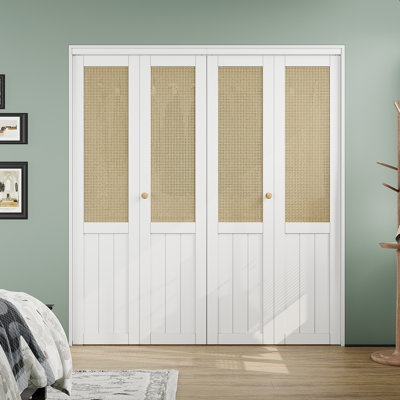 Porte de placard pliante pré-percée en bois massif 72 po x 80 po