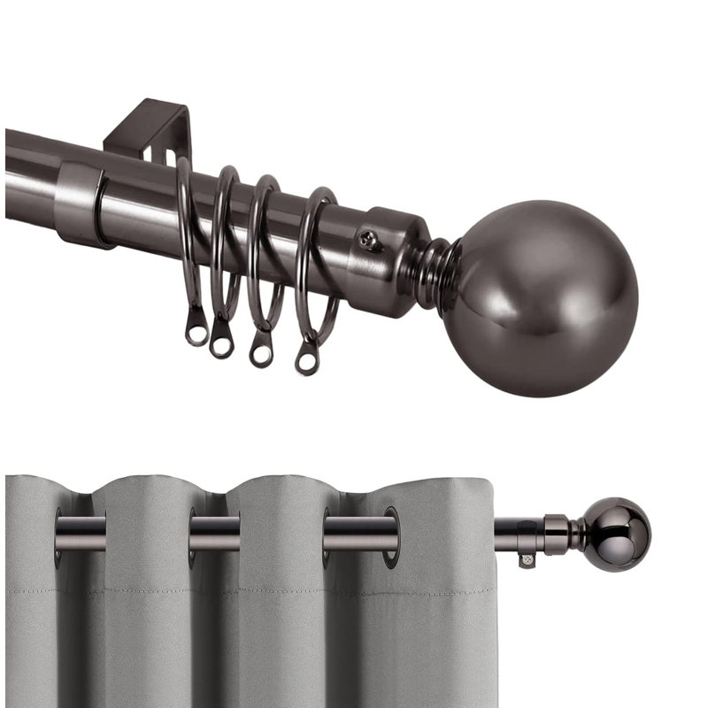 160cm Straight Tension Shower Curtain Rod & Hook Set, Nickel