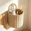 Seagrass suspendu panier de décoration murale de porte d'entrée, panier de rangement mural tissé à la main pour la cuisine de la salle de bain, vestibule, organisateur léger pour les petites plantes et le courrier