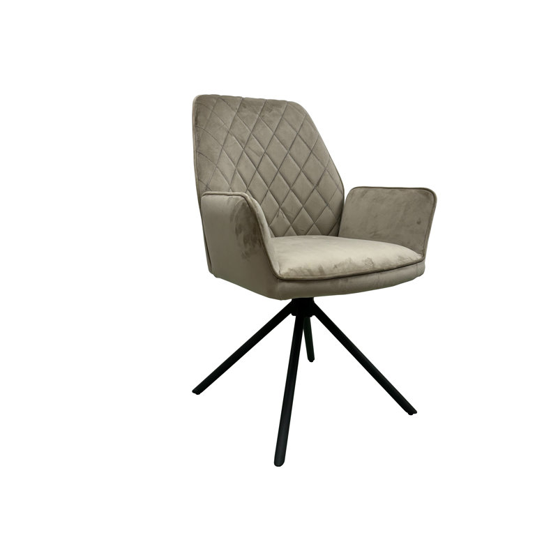 48cm H Velvet Upholstered Armchair, Mink