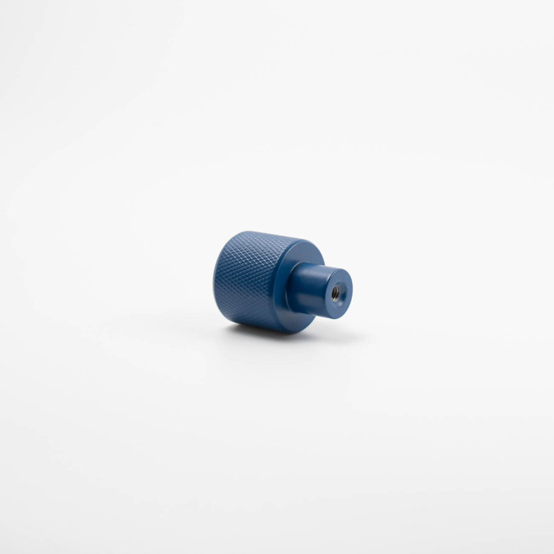 ROUS Hardware Mid Century Modern Knurled Knob, Polo (Navy Blue)