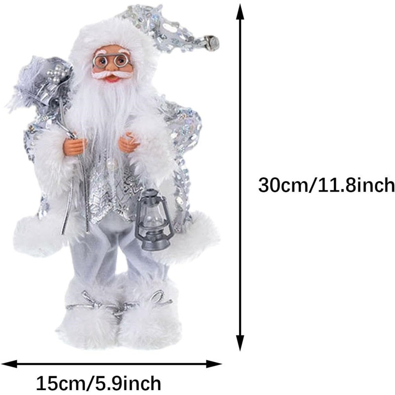 Lanterne de bonbon 11,8 "père Noël couleur argent
