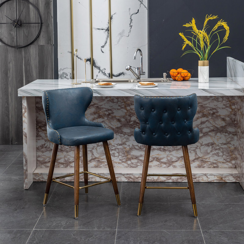Ensemble de 2 tabourets de comptoir Nevis Mid-Century