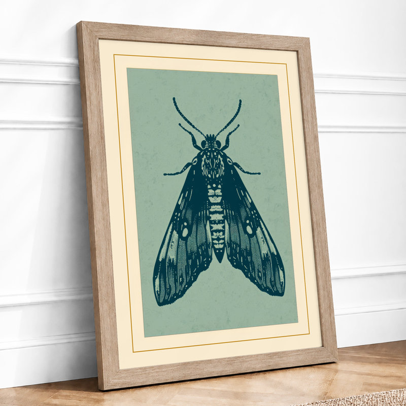 Sage Moth Study Botanical - Print, A1 - 84.1 x 59.4 cm, Oak