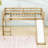 Twin Wood Low Loft Bed With Slide, Ladder And Guardrails-394488732
