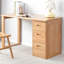 Bureau double caisson en bois massif avec 3 tiroirs Burlywood-528764878