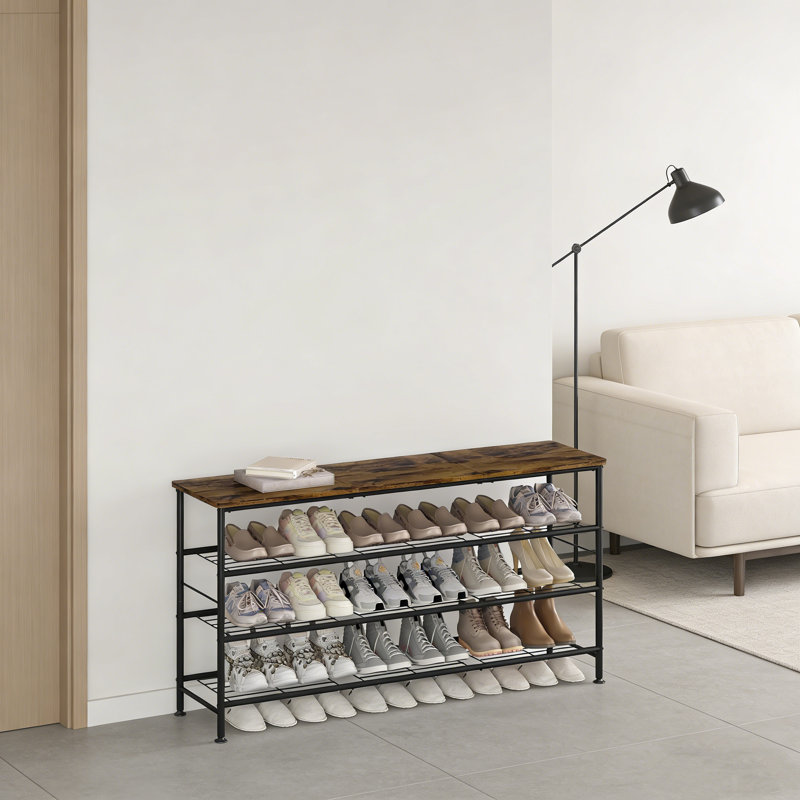 Range-chaussures en métal de style rustique