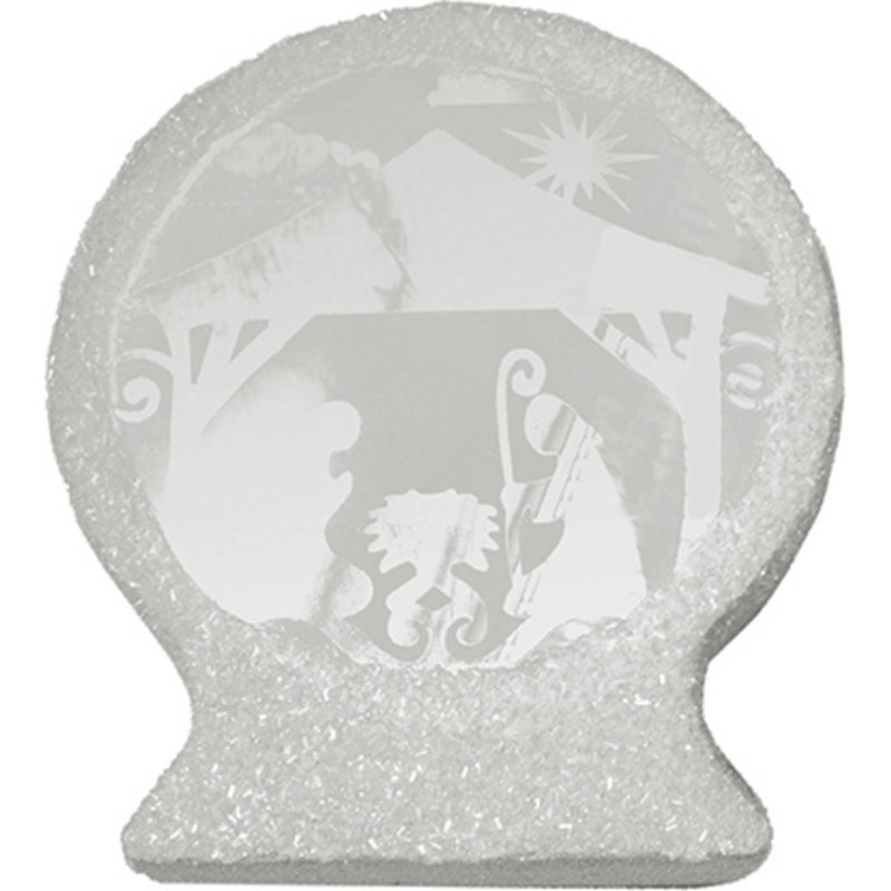 9.25" Silver Battery Operated Nativity Scene Christmas Tabletop Decor