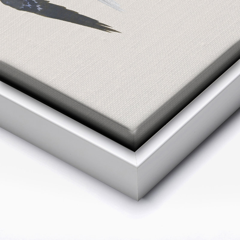 Hirondelles en vol, Canvas, 18"H x 24"W, White Framed