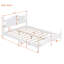 Structure de lit double en bois pleine grandeur, lit plateforme de style rétro avec support en lattes de bois-165851586-165851588