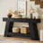 70.9'' Extra Long Console Table with 2 Tier Storage Shelf for Entryway & Living Room (Rustic Brown)-1607998715